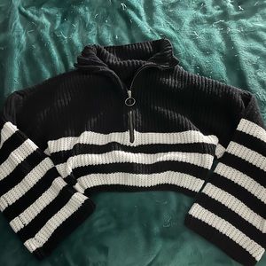 Cropped Shein Half Zip Sweater